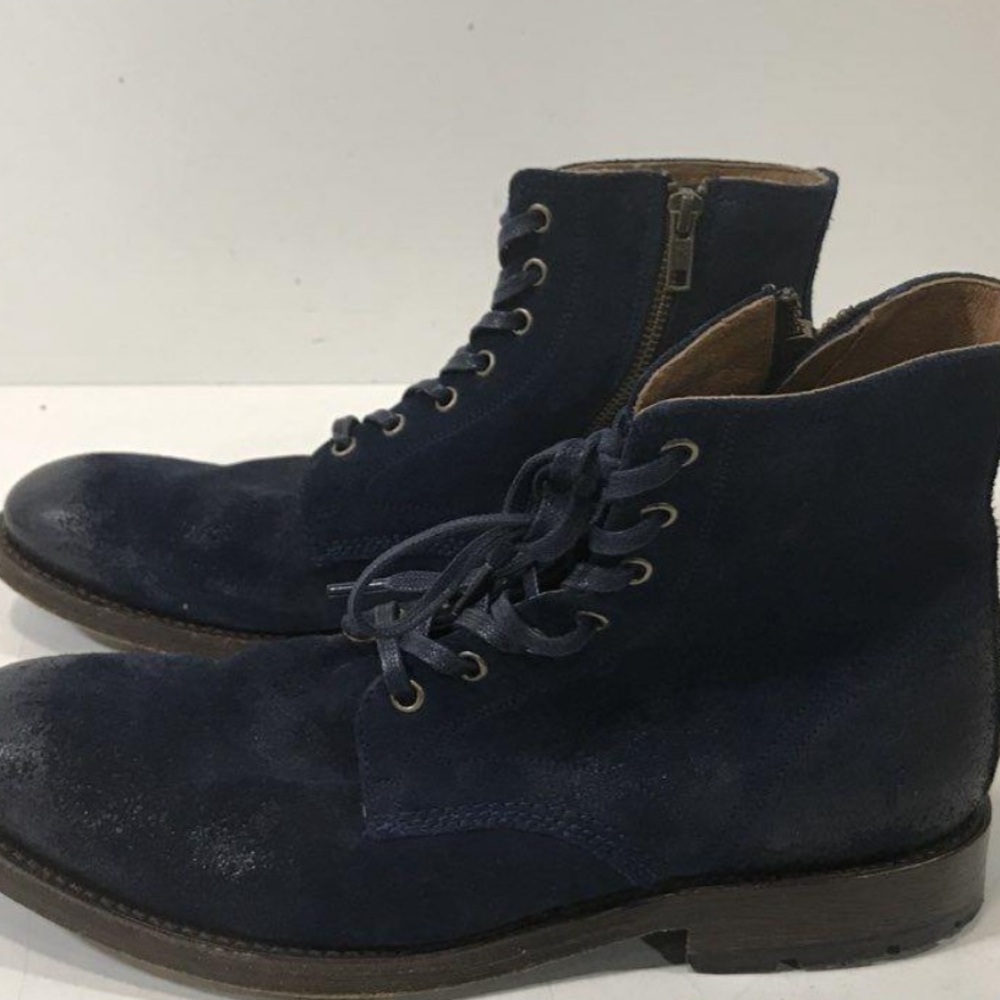 Men's Frye Navy Suede Lace-Up Boots Size 9.5D